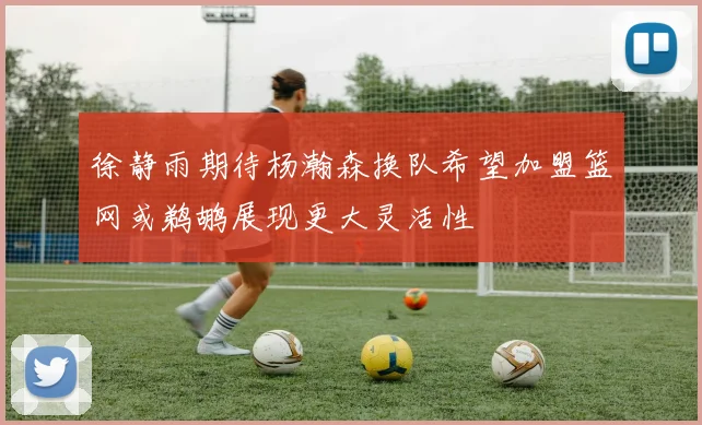 徐静雨期待杨瀚森换队希望加盟篮网或鹈鹕展现更大灵活性
